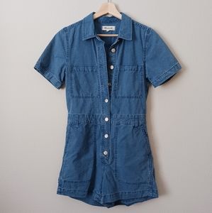 Madewell denim romper with adjustable buttons